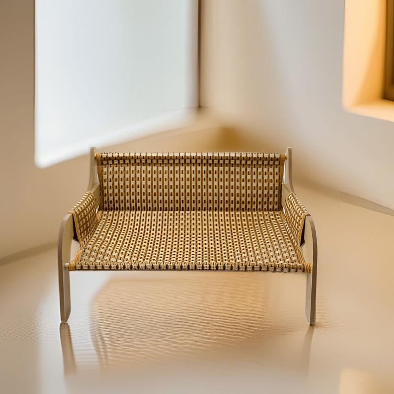 

Плетёное кресло-реклайнер для питомца: Уютное кошачье гнездо и кровать, моющаяся и всесезонная маленькая мебель