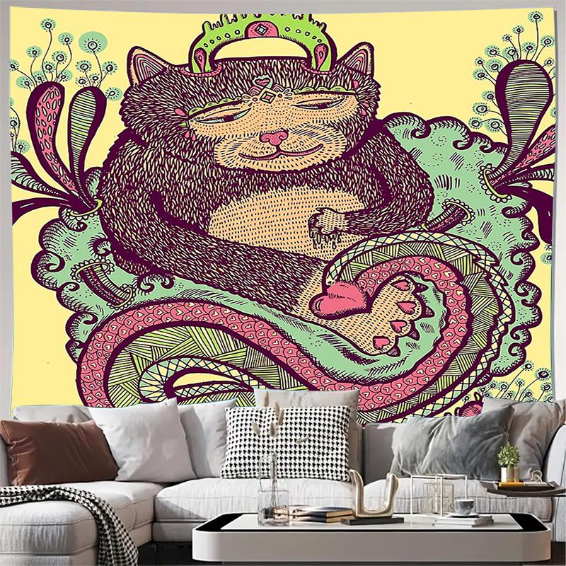 

Bohemian Tapestry Wall Hanging Psychedelic Art Hippie Decor Festival Backdrop Bedroom Aesthetic Dorm Room Vibes Trippy Wall Art 74x94cm(29x37in)