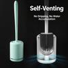 Silicone Toilet Brush Wall Mounted Breathable Holder Soft Bristle Odor Free Bathroom Toilet Cleaning Supply