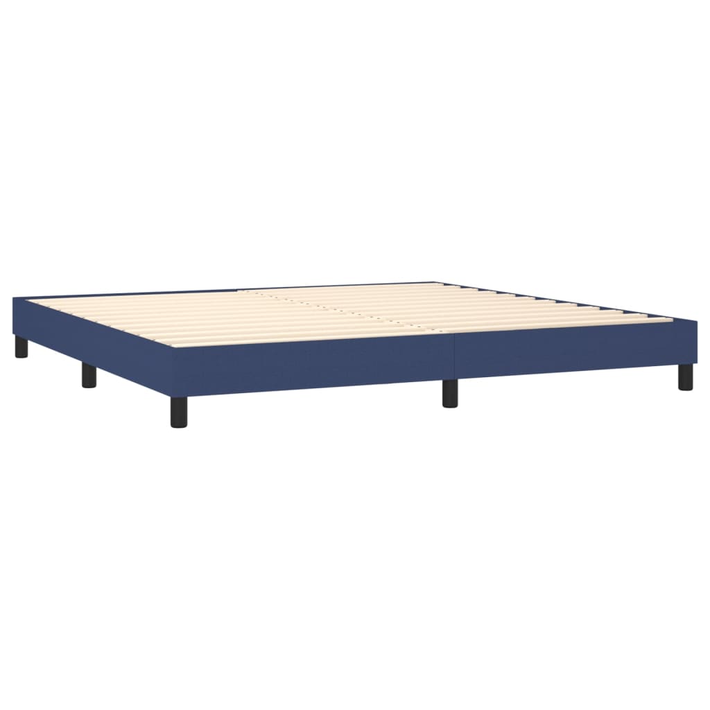 Box Spring Bed Frame Blue 200 x 200 cm Fabric