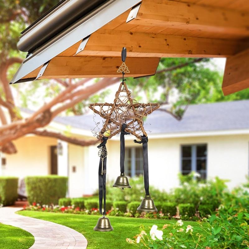 Wall-hung Door Handles Wind Chime Rattan Rings Pray for The Blessing of Bell Witch Wind Chimes