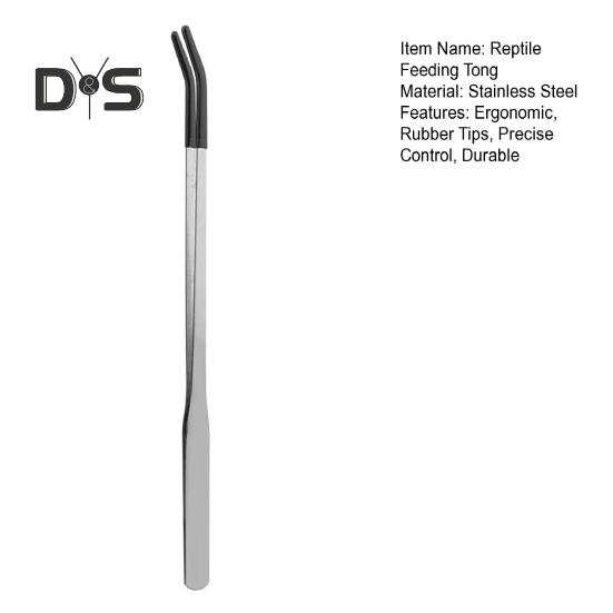 Fütterungszange für Reptilien aus Edelstahl mit Gummispitze, gerade/gebogene lange Pinzette für Aquarien, Bartagamen, Tankschlangen, Gehege, Terrarien