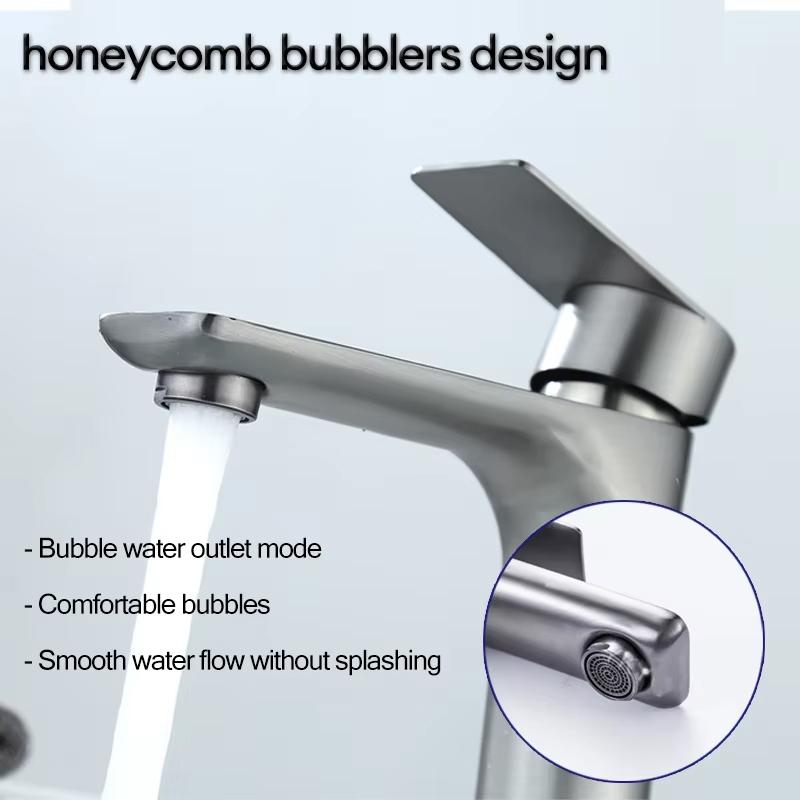 Gun Gray/Brushed Stainless Steel Faucet Washbasin Sink Hot and Cold Water Home Bathroom Kitchen Cabinet Washbasin