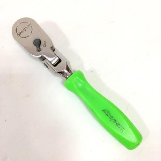 

Snap-on FHKFD80A 3/8 Drive Flex-Head Short Ratchet Hard Handle GREEN USED
