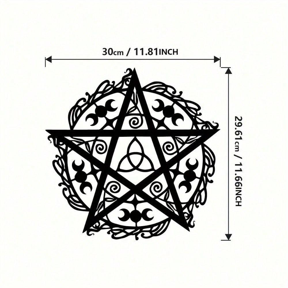 

Pentagram Triple Moon Iron Wall Art Metal Decor Sculpture Modern Home Hanging Unique Housewarming Gift TY6320-z