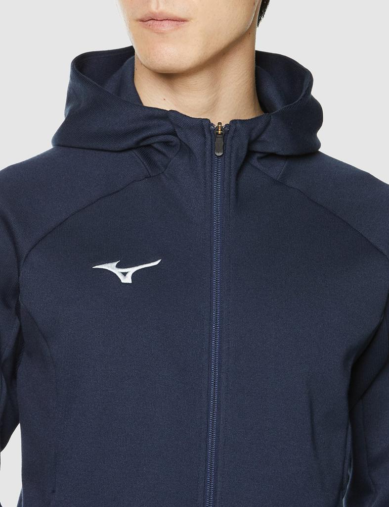 Mizuno Training Wear Size XL Sweatshirt, Full-Zip Hoodie, 32MCA177, Navy,