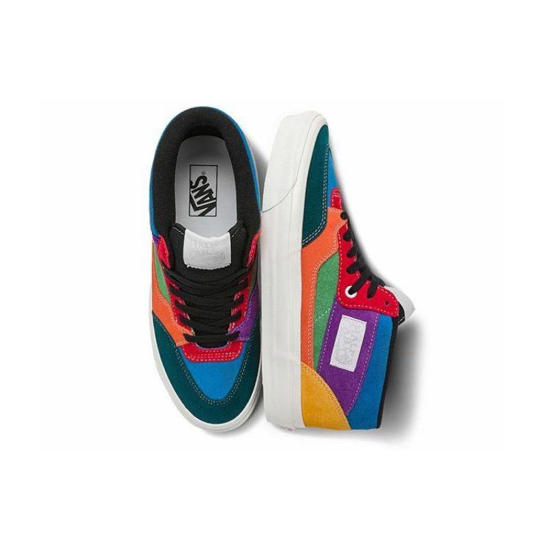 Vans Half Cab 33 DX unisex mid-top leather skate shoes blue orange purple VN0A5KX6448