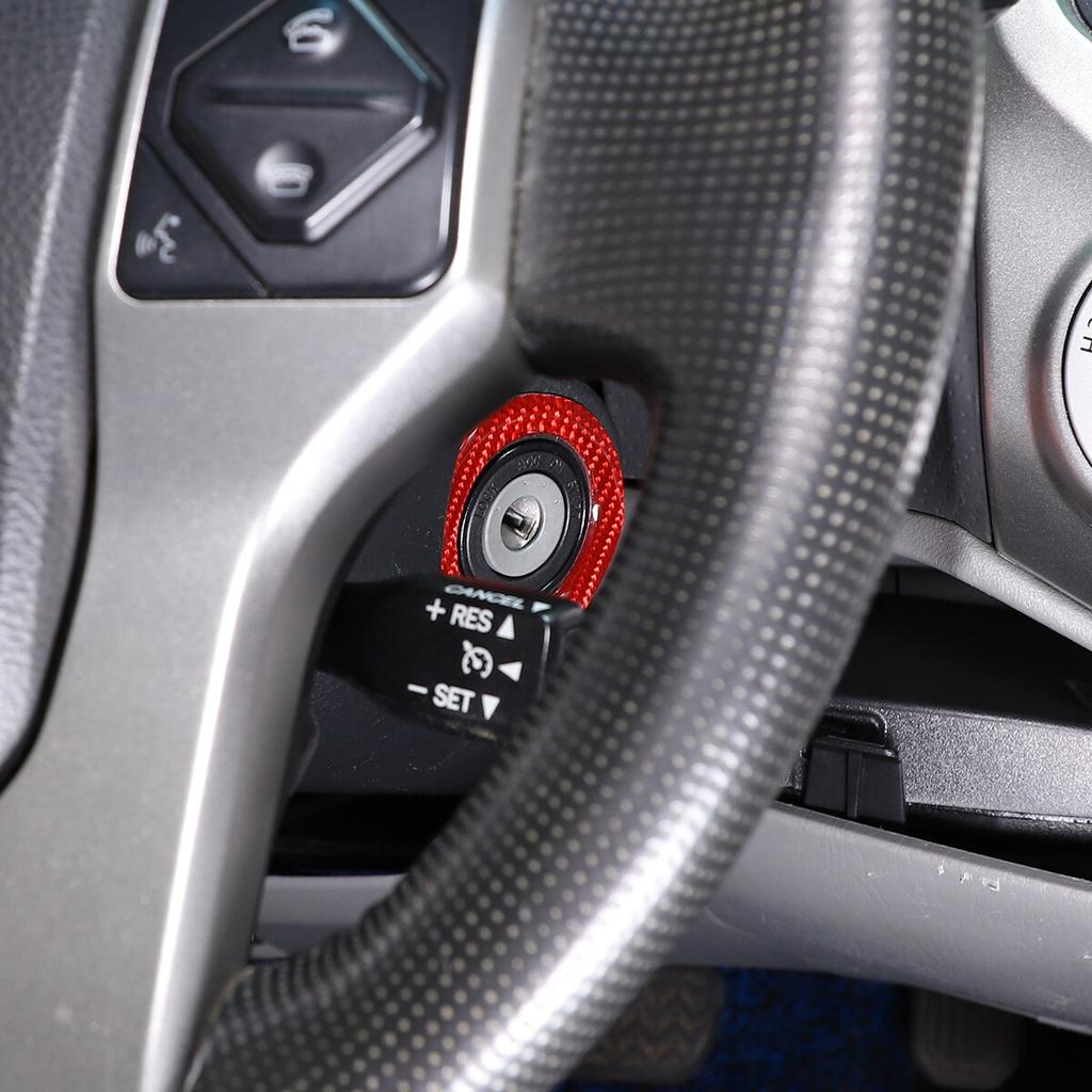 Red Carbon Fiber Interior Ignition Key Ring Trim For Toyota Tacoma 2011-15