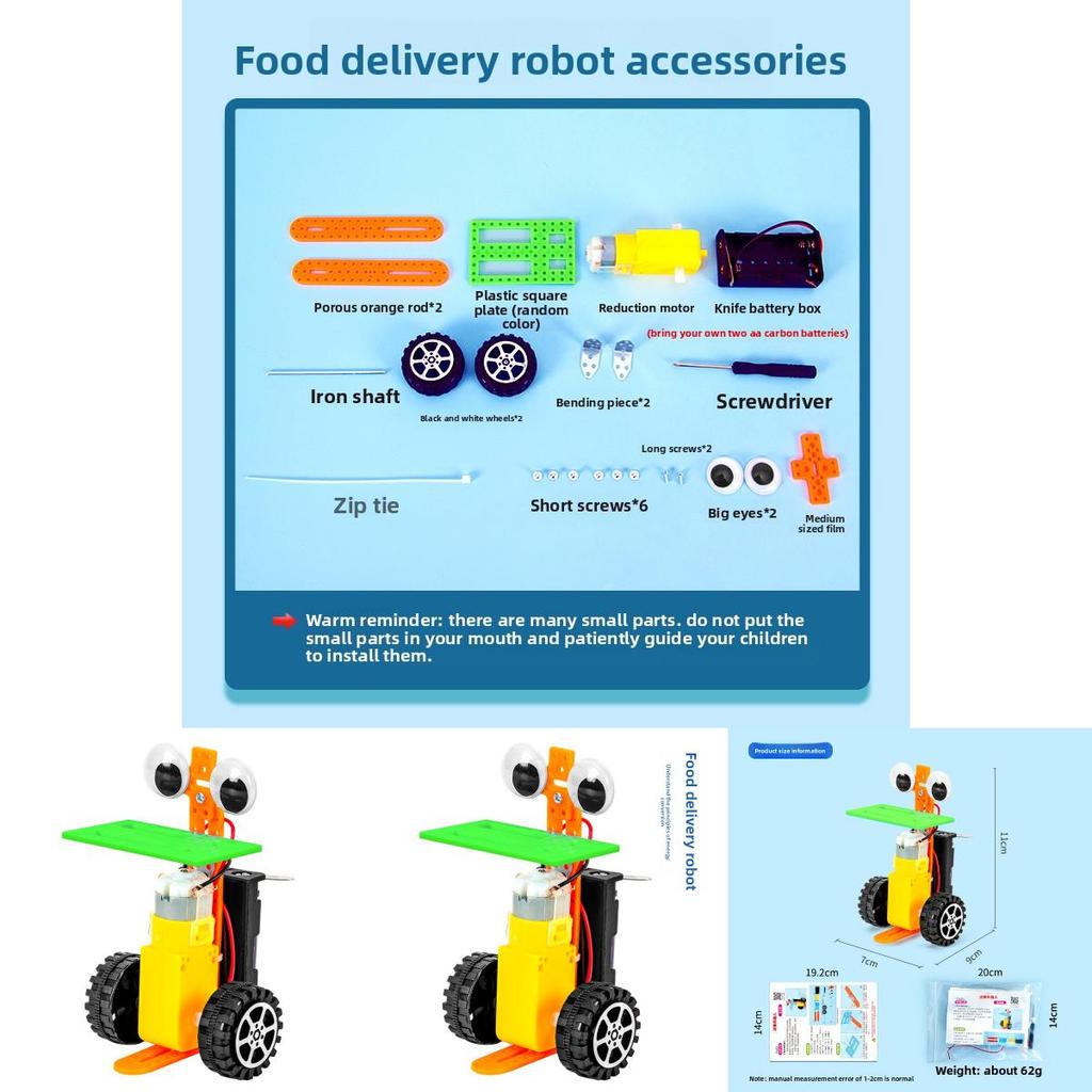 Simulated Food Delivery Robot Assembly Model Material Set For Students And Kids