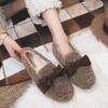 Fashion Korean Style Shallow Mouth Female Shoes 2025 Winter Fur Comfortable Loafers Casual Soft Warm Flat Shoes Bow Slip On Women Shoes