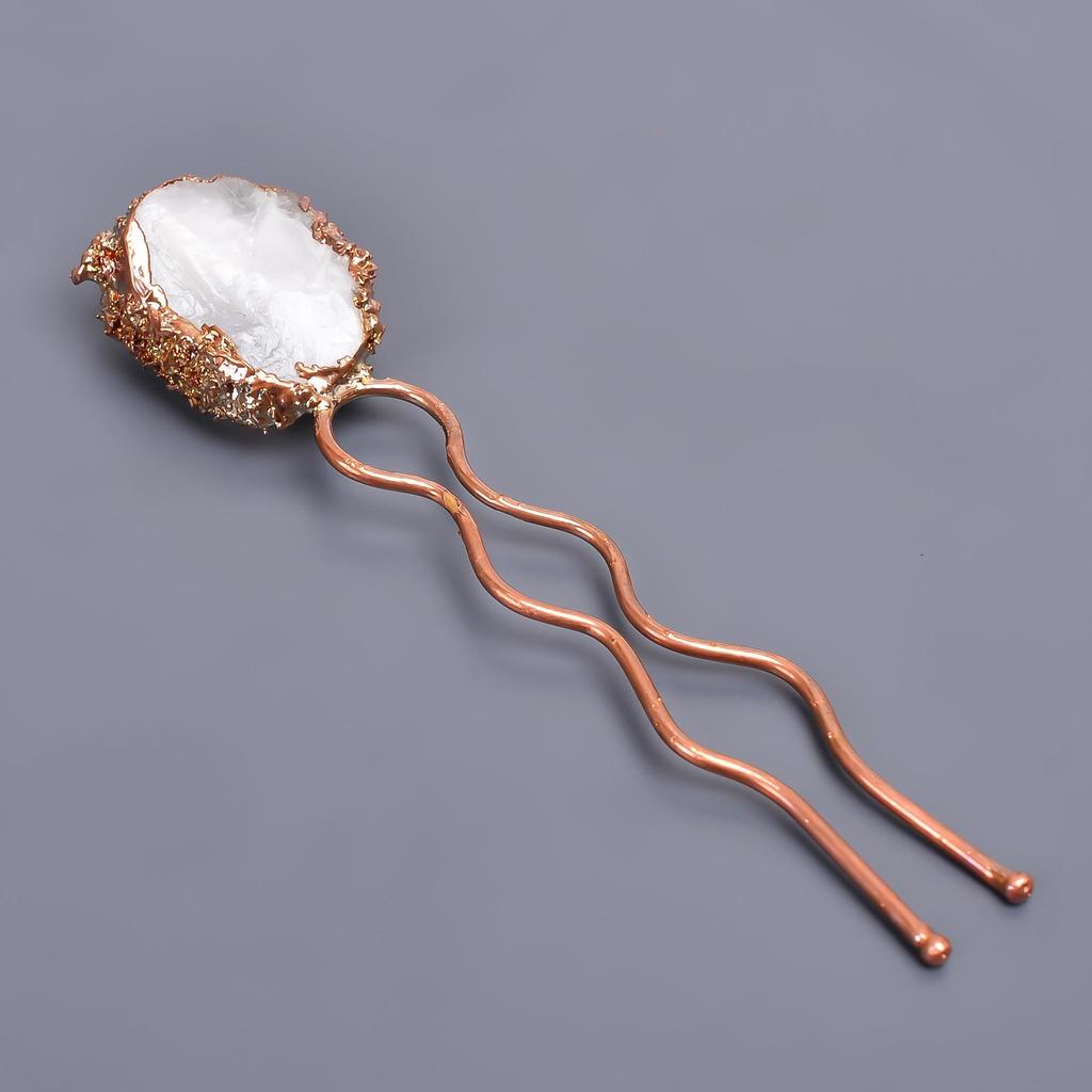 Crystal Rough Electroformed Hair Pin / Electroplated Copper Gold Filled Hair Pin