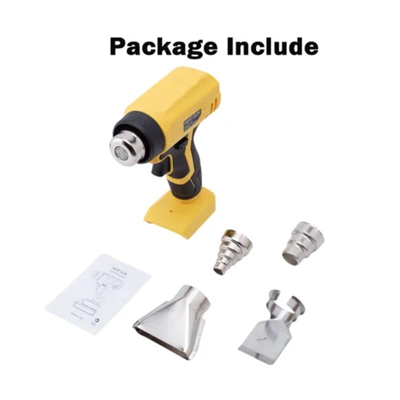 Cordless Heat Gun for Dewalt 20V Battery Hot Air Gun with LCD Digital Display 360W Dust Blowing Tool