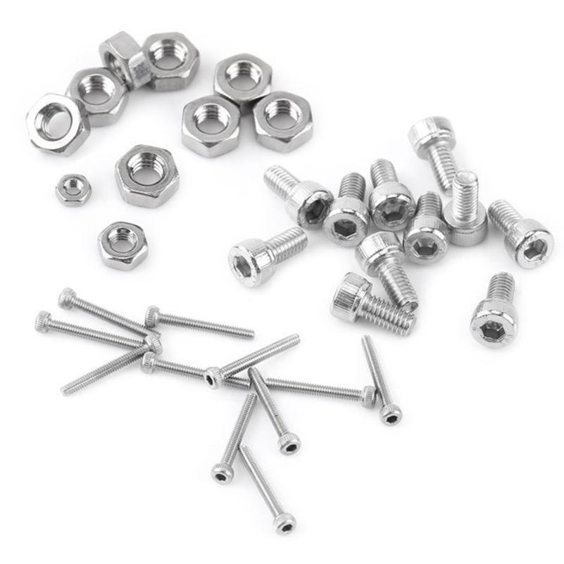 480pcs A2-70 DIN912 M2 M3 M4 304 Stainless Steel Hex Socket Head Cap Screws Nut Kit Set