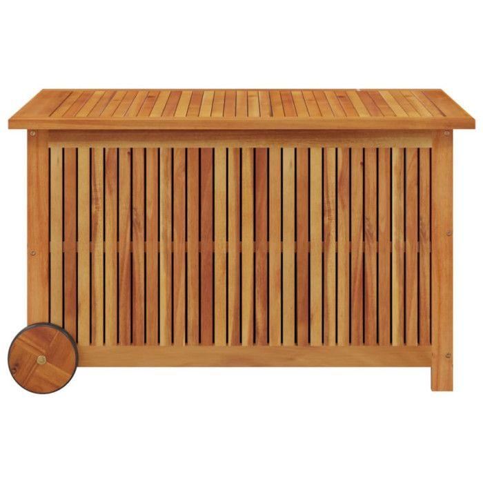 VidaXL Boîte de rangement de jardin avec roues 90x50x58 cm Bois acacia, mobilier de jardin, mobilier de terrasse, coffre de 319711