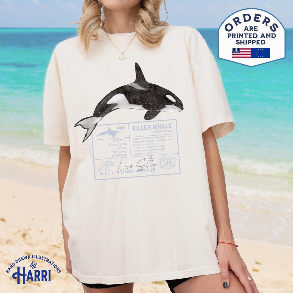 Killer Whale Shirt, Comfort Colors Orca Tee, Marine Biology Gift