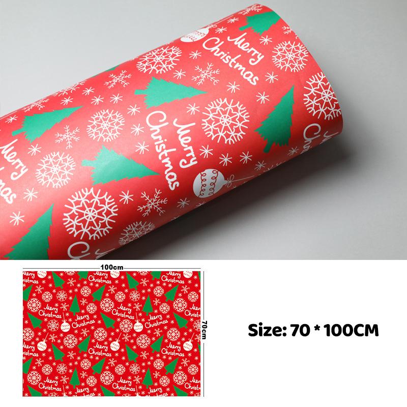 100Cm×70Cm Christmas Wrapping Paper Christmas Eve Gift Box Decoration Paper Children'S Christmas Vintage Kraft Paper