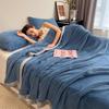 Premium Milk Velvet Sofa Blanket - Thick Coral Fleece for Autumn and Winter, Plush Quilted Nap Blanket or Bed Sheet Cover.