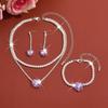 Meier Heart rhinestone necklace earrings bracelet three-piece set fashion bridal suit