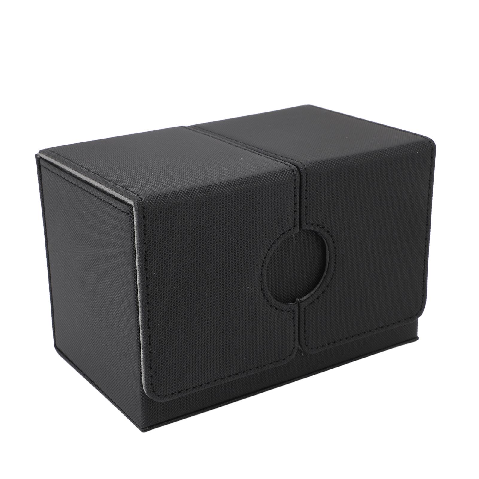 

Коробка для карт с лотком для кубиков. Органайзер для хранения магнитных карт из искусственной кожи. Подходит для 200 карт. темно серый