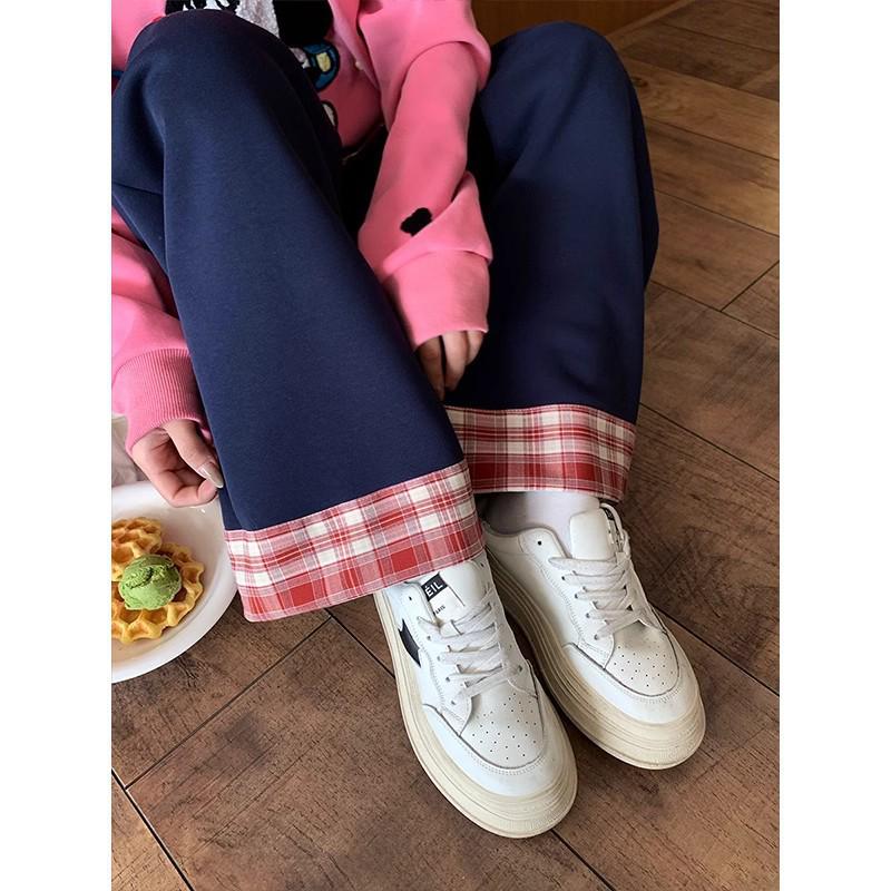 Damen Graue High-Waist Sweatpants mit Spitze und weitem Bein - Kollektion Frühjahr 2025