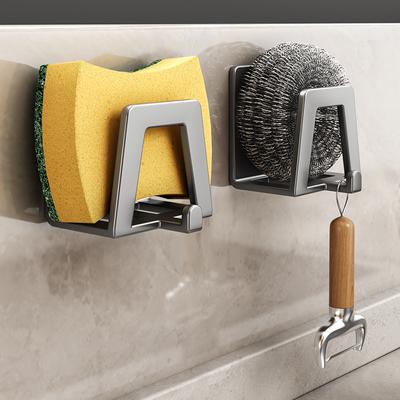 Schwammhalter aus Edelstahl, selbstklebend, für Spüle, Abfluss, Trockenschwämme, Regal, Küchenaufbewahrung, Wandhaken, Halter, Organizer