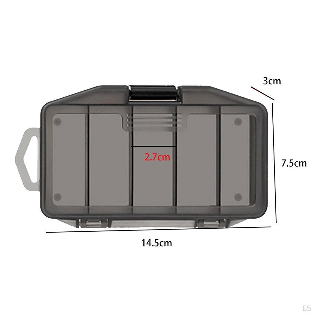 Fishing Tackle Box 5 Grids Compact Multifunctional Storage Tools