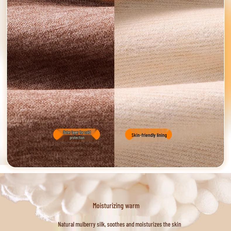 Men's Antibacterial Seamless Cashmere Silk Base Layer Pants for Autumn and Winter