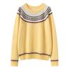 Women's 100% Cashmere Jacquard Sweater: Autumn/Winter Loose Round Neck Knitwear