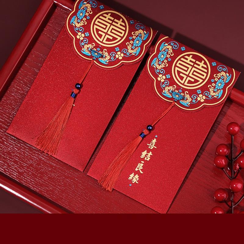 

2шт свадебная кисточка красный конверт happy marriage