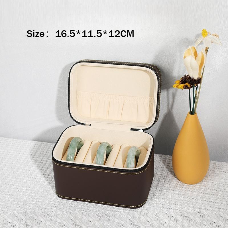 Boîte à Bijoux en Cuir Boîte à Bijoux de Poche Rangement Bracelet Étuis de Protection Boîtes de Rangement Bagues Organiseur de Boîte à Bijoux à Compartiments Divisés