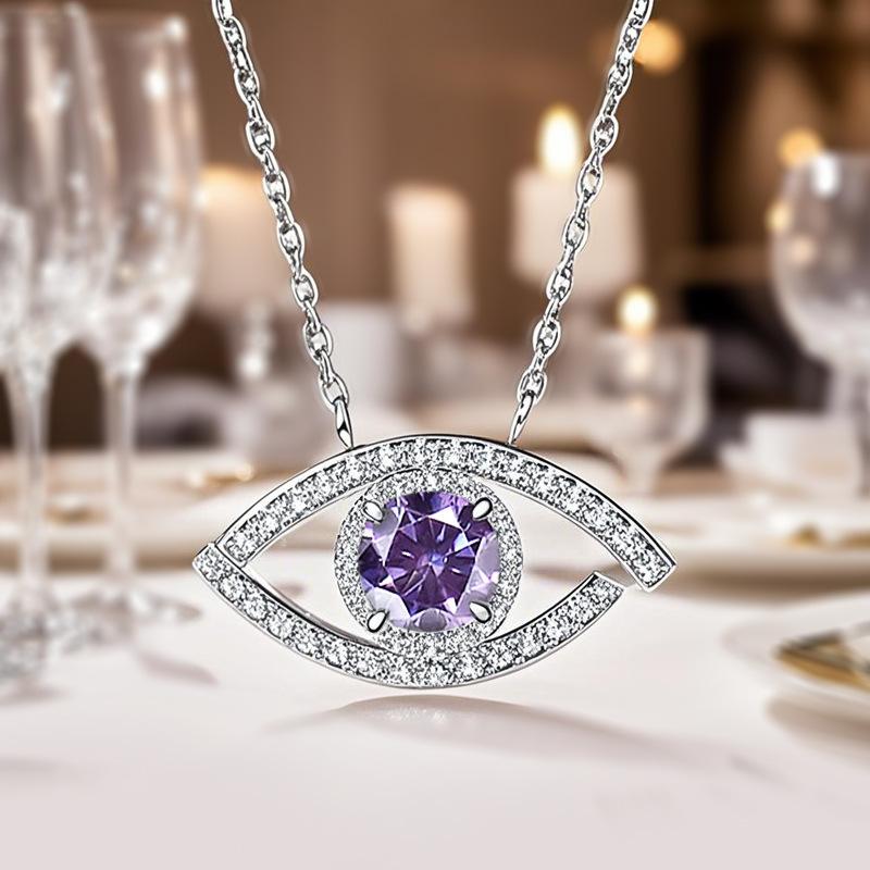 New Purple Crystal Zircon Necklace For Women With Elegant And Personalized Design, Fashionable Jewelry Accessories