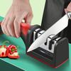 4-Stage Manual Knife Sharpener with Tungsten Steel Diamond and Ceramic Stones Non-Slip Grip Kitchen Sharpening Tool