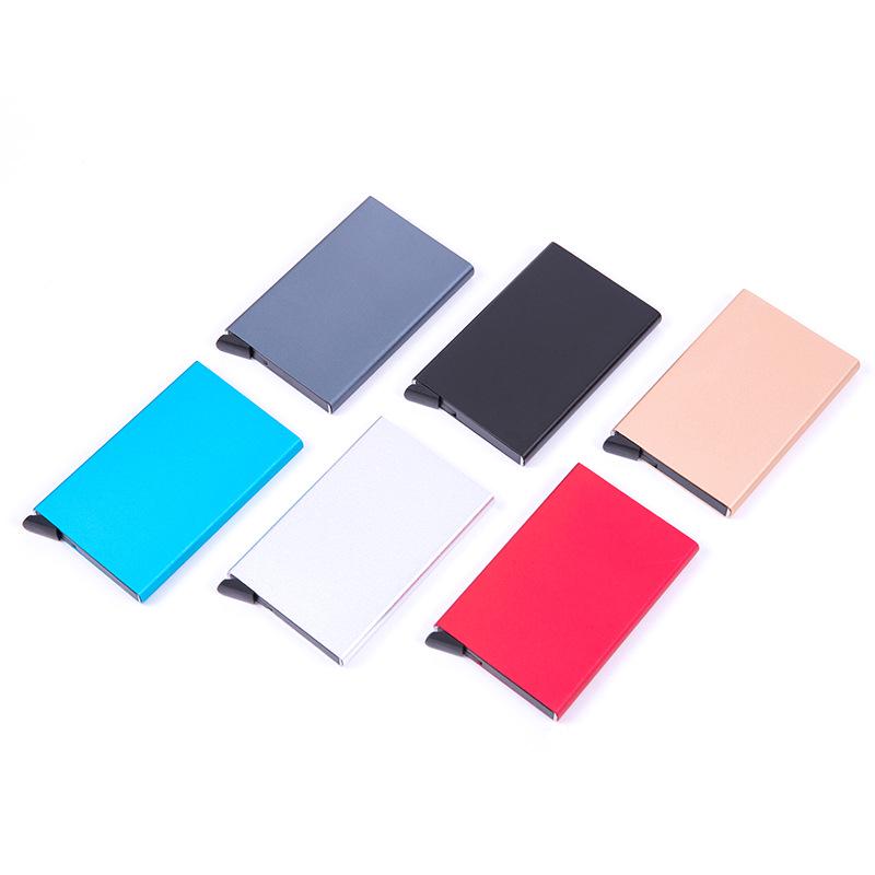 Men's Anti-Demagnetization Anti-Theft RFID Card Holder with Automatic Pop-Up and Clip Sleeve