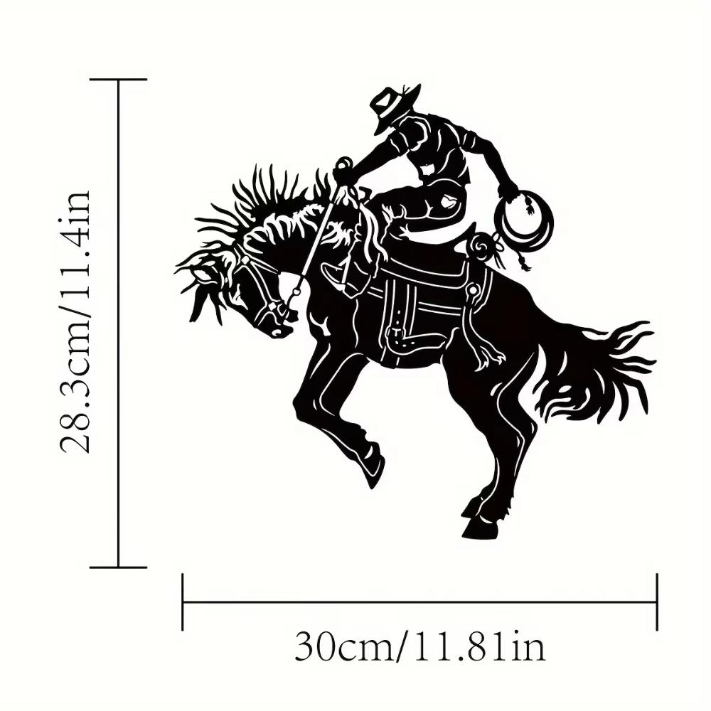 1pc Modern Bronc Rider Metal Wall Art - For Wildlife & Horse Lovers. Farmhouse Decor. Home Decor. Wall Hanging.