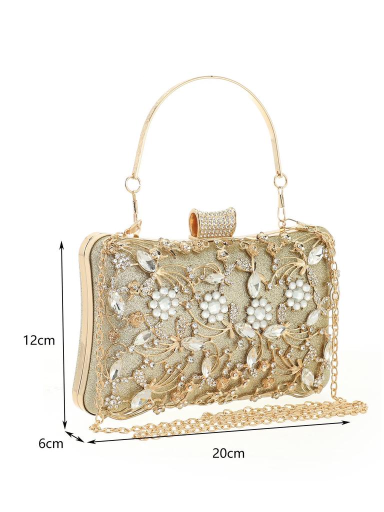 Kvällsväska med Diamantbesättning: Mångsidig Dambeklädnad Fest & Bankett Handväska
