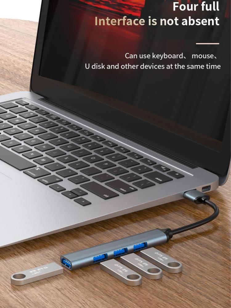 Mini-USB-Hub-Erweiterungen, 4-Port-USB 3.0-Hub 2.0-Hub, USB-Adapterstation, ultradünner tragbarer Daten-Hub, USB-Splitter
