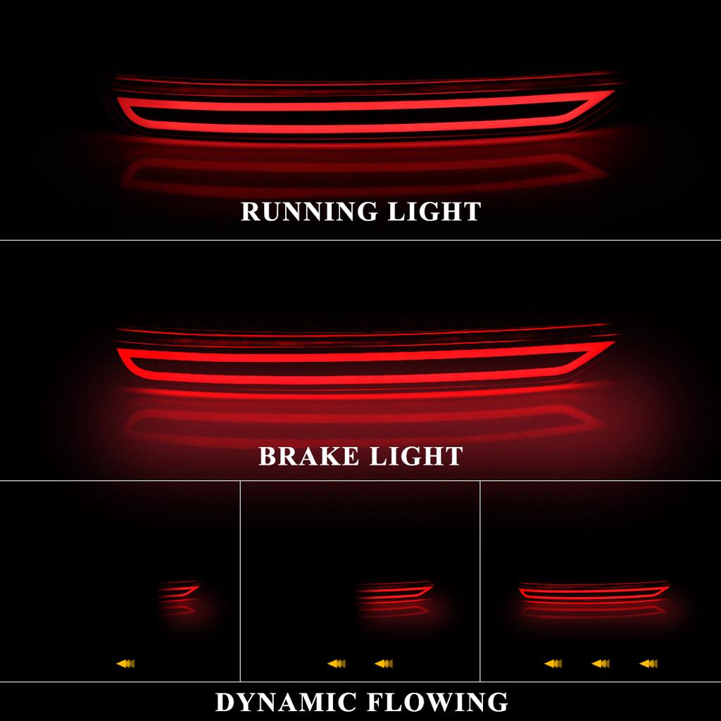 LED Rear Bumper Reflector Lights For Subaru Forester 2008 2009 2010 - 2016 2017 2018 Car Brake Dynamic Turn Signal Lamps 12V