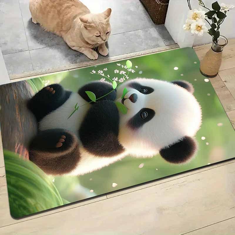 Cute Panda Print Extra Large Area Rug Floor Mat for Living Room Kitchen Entryway Balcony Home Decor