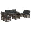 Garden Sofa Set 8 Pieces Grey and Dark Grey Poly Rattan