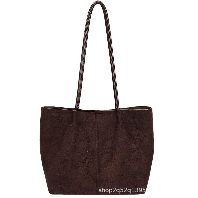 Autumn and winter new suede underarm bag commuting large-capacity tote bag women's simple and versatile shoulder bag