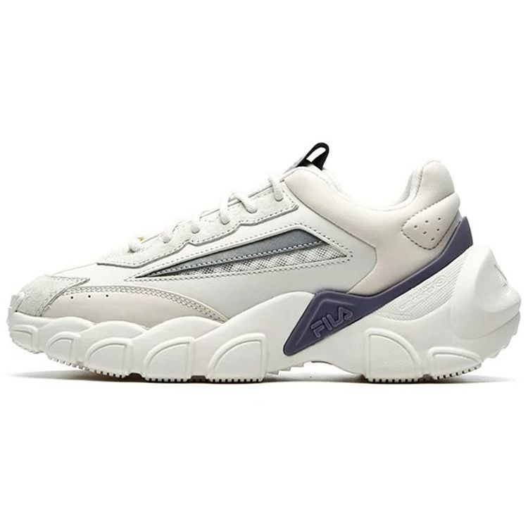 FILA Smasher Synthetic Leather Round Toe Lace-Up Low-Top Dad Shoes Women sneaker White Blue F12W134144FGD