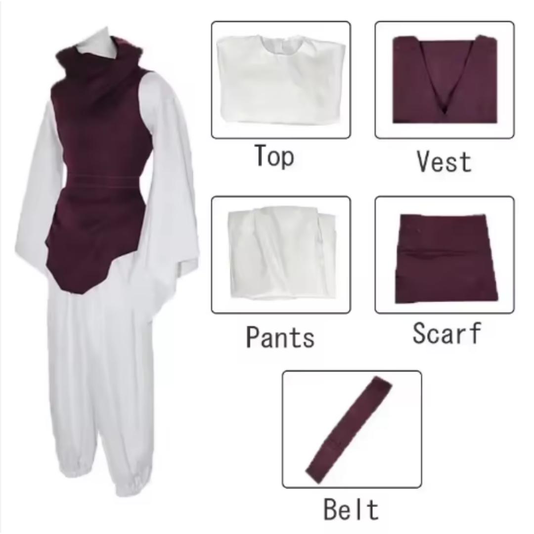 

Аниме Магическая битва Костюм для косплея Чосо Кайсэн Топ Жилет Брюки Униформа Наряд Аниме Костюм для ролевой игры Хэллоуин Карнавальная одежда L