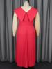 AOMEI Rote Plisseekleider Ärmellos V-Ausschnitt Hohe Taille A-Linie Drapped Damen Casual Party Kleider