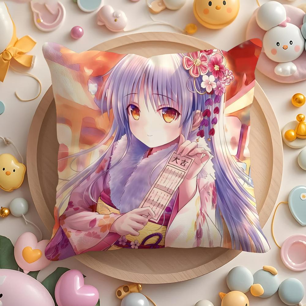 A-Angel B-Beats! Tachibana Kanade Cushion Cover Home & Car Multi-Scene Pillow Cover - Reversible, Soft & Durable for Daily Use