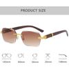 Fashion Brand Luxury Designer Rimless Sunglasses Men Women Vintage Trendy Outdoor Shades Glasses Party Casual Sunglasses