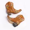 Fashion Women Cowboy Boots Luxury Embroidery Pointed Toe Winter Boots Ladies Shoes Comfortable Designer Botas Outdoor Skidproof Wearable