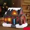 Luminous Christmas Glowing Small House Resin House Ornament LED Light Snow House  Party Favors