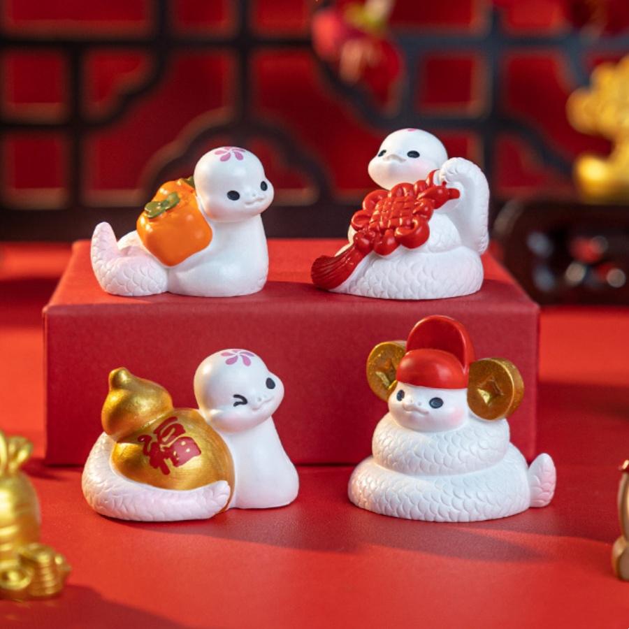1pc 2025 Year of the Snake Mini Snake Ornament Spring Festival Cute Snake Figurine Gift Chinese New Year Home Stores Decoration