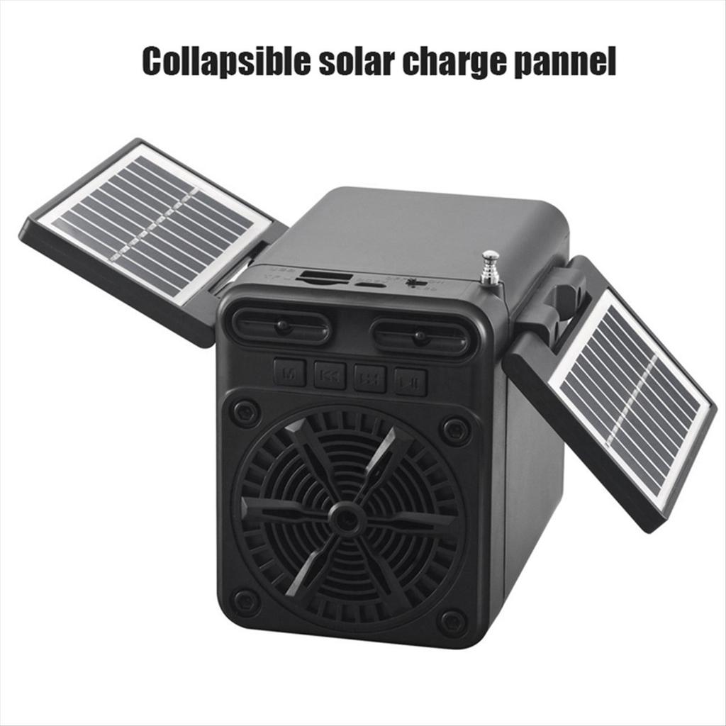 Solar Emergency Charging FM Radio Multifunctional Bluetooth Speaker TF Card U Disk Playback with 18650 Battery