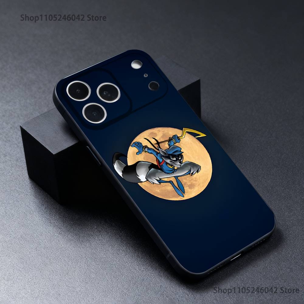 Herní kryt na telefon Sly C-Cooper Pro iPhone 17,16,15,14,13,12,11,Pro,XS,Max,XR,Plus,E,SE4,Mini Černý měkký kryt